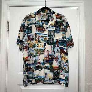 Vintage Paradise Found Button Down Short Sleeve Shirt